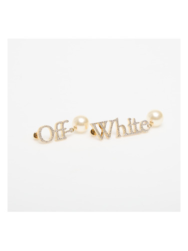 Off-White Logo Earrings W/Strass&Pearl Gold/ White Universal