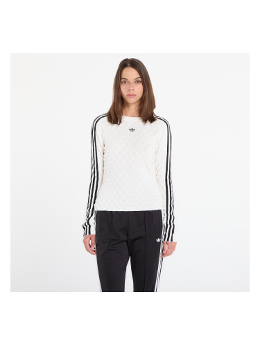 Тениска adidas Slim Solid Spike Knit Sweatshirt White L