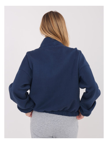 Дамски суитшърт с цип в тъмносиньо