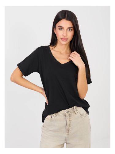 Черна тениска с къс ръкав