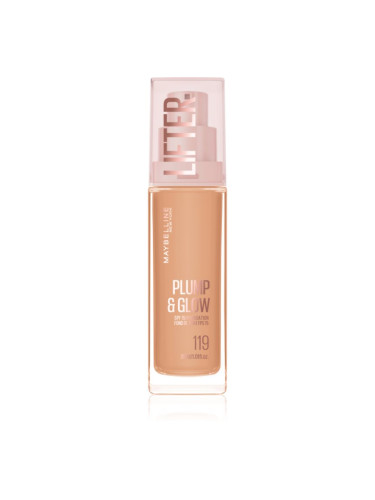 MAYBELLINE NEW YORK Lifter Plump & Glow озаряващ фон дьо тен за естествен вид цвят 119 30 мл.