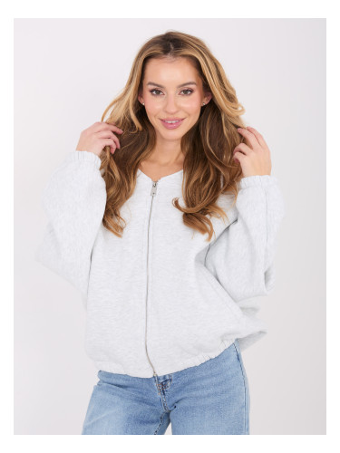 Дамски светлосив суитшърт с цип