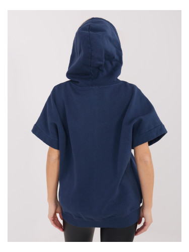 Дамски суичър с качулка, тъмносин