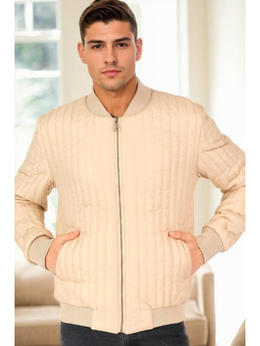 Мъжко бежово бомбър яке