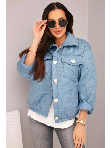 Дамско ватирано яке с флорален мотив