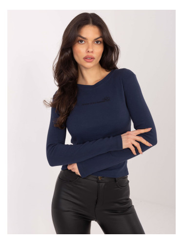 Едноцветна блуза с дълъг ръкав