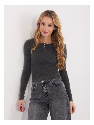 Графитна блуза с дълъг ръкав