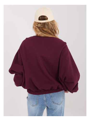 Бордо суичър с качулка
