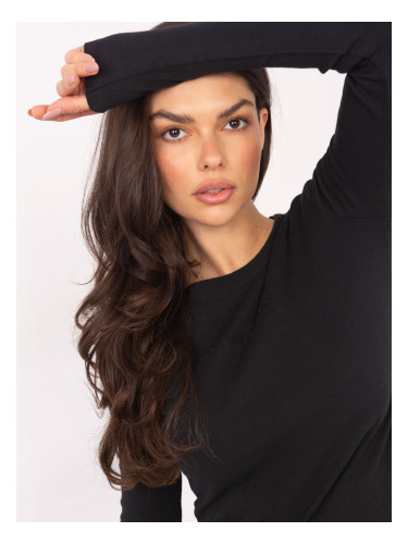 Черна блуза с дълъг ръкав