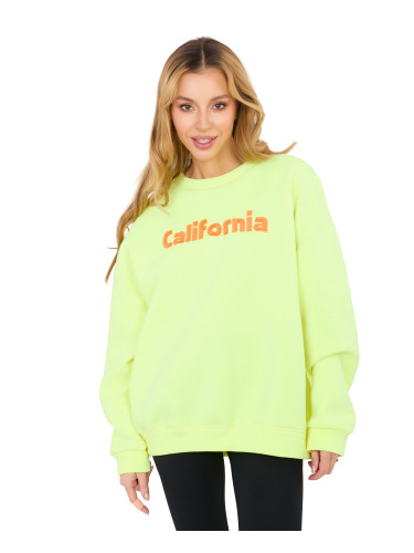 Дамски суитшърт California в флуоресцентно жълто