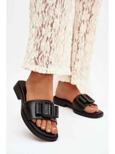 Дамски джапанки с катарама, черни Melivra