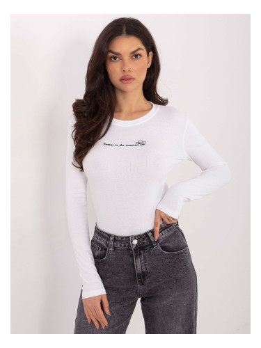 Едноцветна блуза с дълъг ръкав