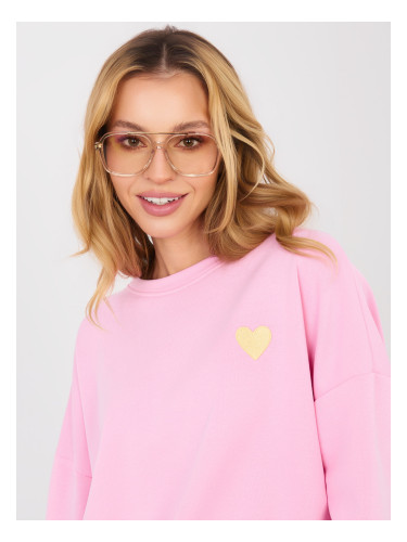 Розов суитшърт с дълъг ръкав