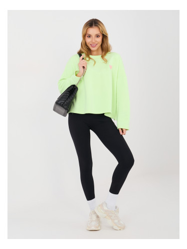 Светлозелен суитшърт с дълъг ръкав