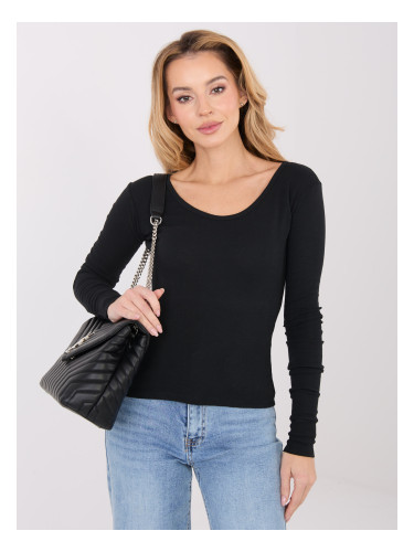 Черна блуза с дълъг ръкав