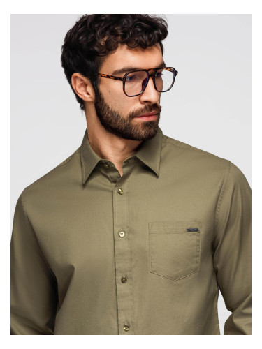 Мъжка риза с омбре принт и джоб