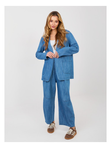 Син дамски блейзър