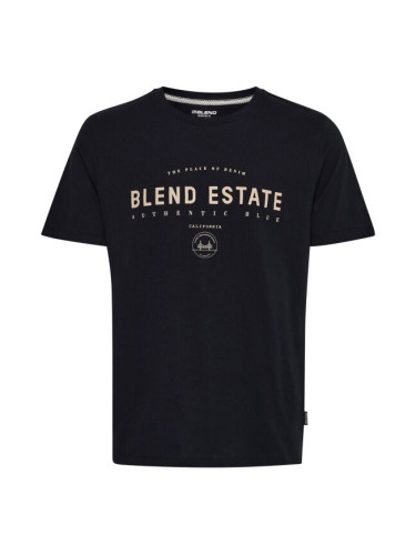 BLEND REGULAR FIT Мъжка тениска, черно, размер
