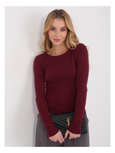Бордо блуза с дълъг ръкав