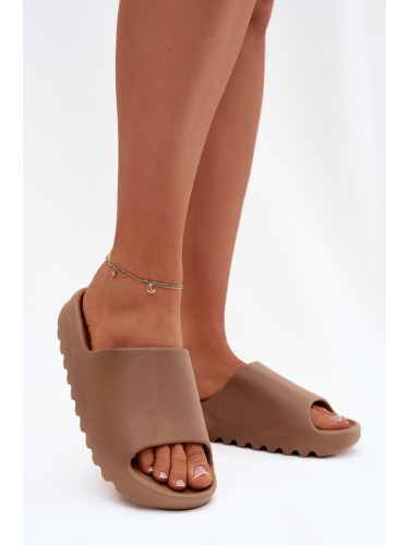 Дамски сандали на платформа Olyria кафяви