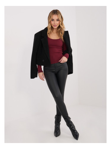 Бордо блуза с дълъг ръкав