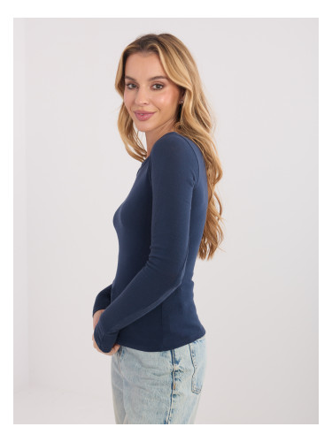 Дамска блуза с дълъг ръкав, тъмносиня