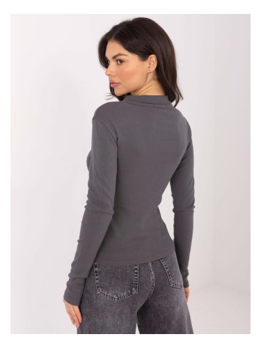 Графитна блуза с дълъг ръкав