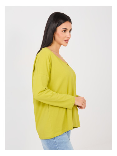 Лайм блуза с дълги ръкави