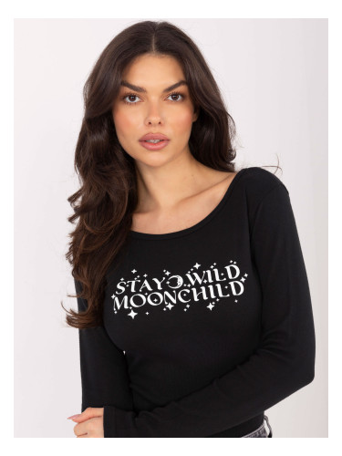 Черна блуза с надпис