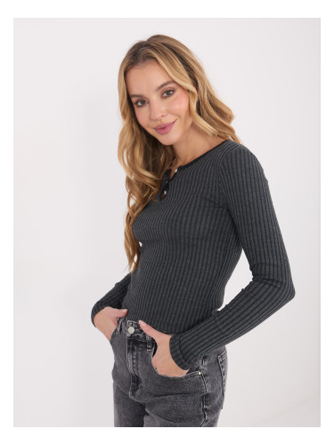 Плътна графитна блуза