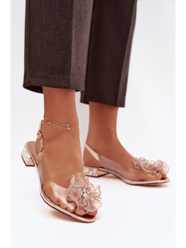 Прозрачни сандали S. BARSKI с кристали