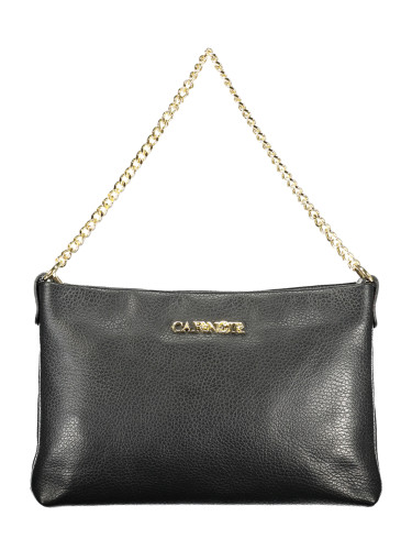 Черна чанта през рамо с верижка