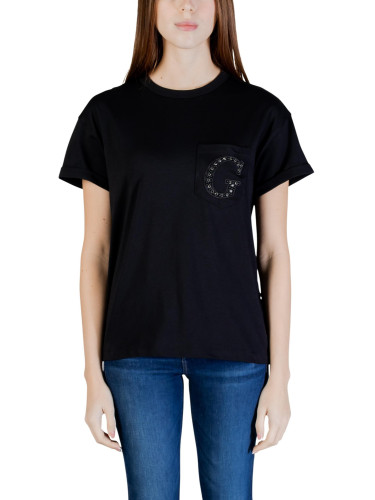 Черна тениска с къс ръкав Guess