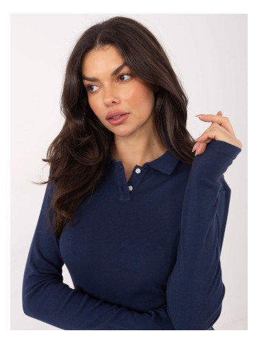 Едноцветна блуза с дълъг ръкав