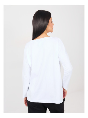 Бяла блуза с дълъг ръкав
