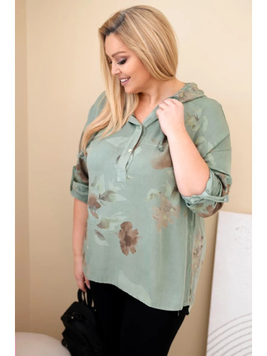 Дамска блуза с качулка, големи размери, Kesi Włoski