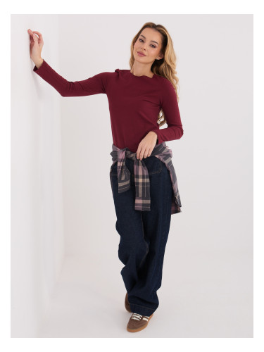Бордо блуза с дълъг ръкав