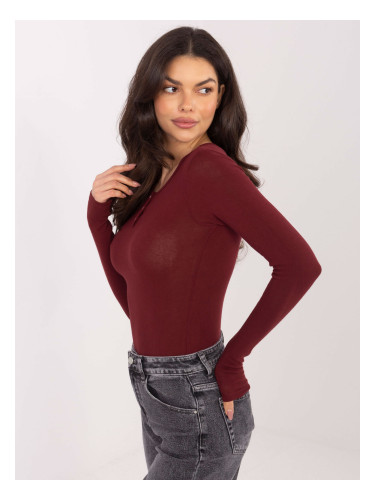 Едноцветна бордо блуза