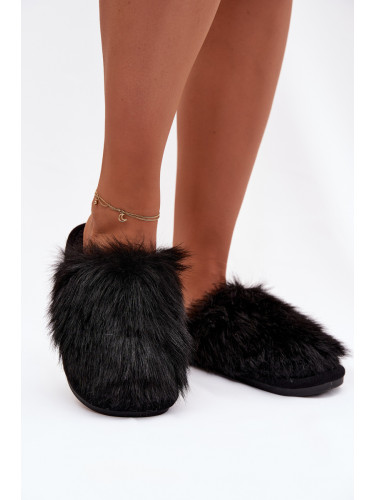 Черни дамски чехли Boto Furry