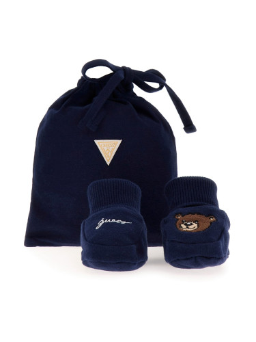 Бебешки чорапи в син цвят с мечета Guess