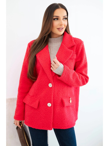 Дамско яке от мека овча кожа, цвят фуксия