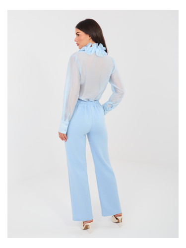 Светлосини панталони от мека материя