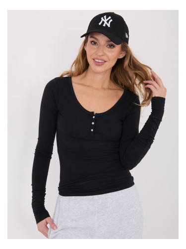 Черна блуза с дълъг ръкав