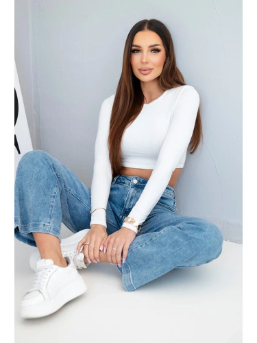 Дамски дънки с висока талия и широки крачоли