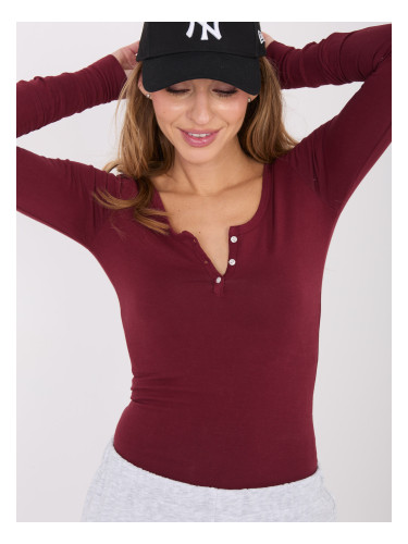 Бордо блуза с дълъг ръкав