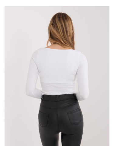 Едноцветна блуза с дълъг ръкав