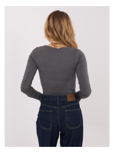 Графитна блуза с дълъг ръкав