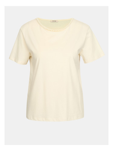 Кремава дамска тениска с апликация ORSAY