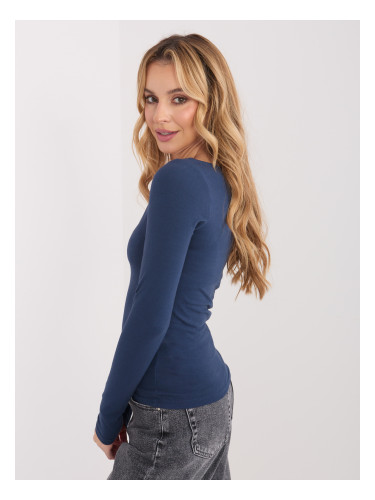 Дамска едноцветна блуза с дълъг ръкав