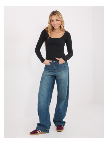 Черна блуза с дълъг ръкав